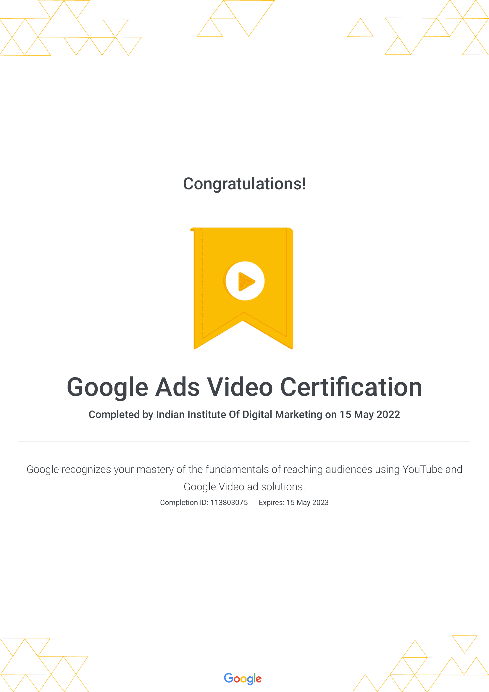 Google Ads Video Certification _ Google-1