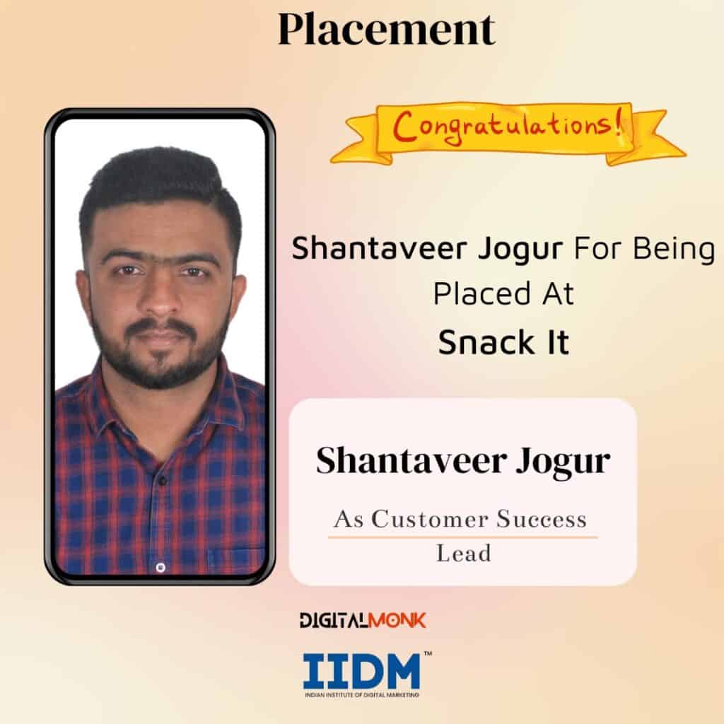 shantaveer iidm placement update - IIDM - Indian Institute of Digital Marketing